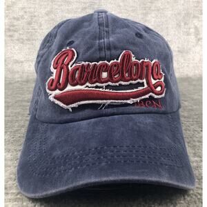 Barcelona BCN Embroidered Spelled Out Logo Strapback Hat Cap